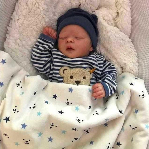 45cm (17-Inch) Reborn Baby Boy Doll: Soft Full Body Silicone, Vinyl, Flexible, 3D Skin Tone