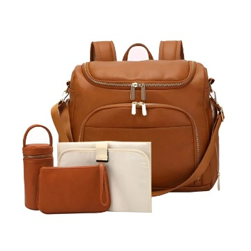 Luxury Leather Baby Diaper Bag