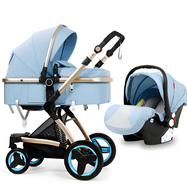 Premium Oxford Cotton 3-in-1 Baby Stroller