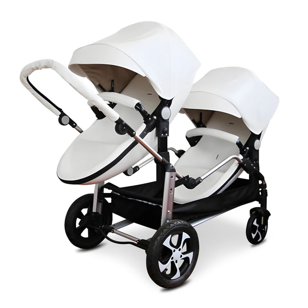 Luxury Leather Twin Baby Stroller