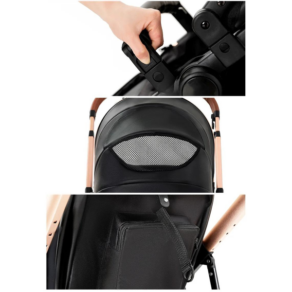 Luxury Leather 2-in-1 Baby Stroller