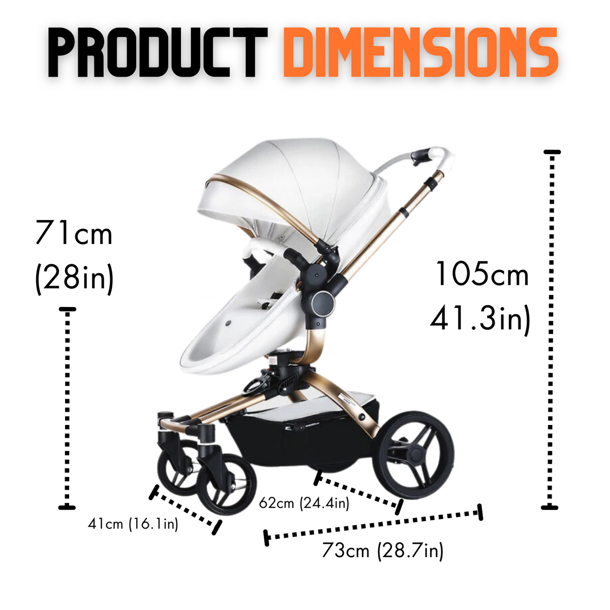 Luxury Leather 360° Rotating Range 2-in-1 Baby Stroller