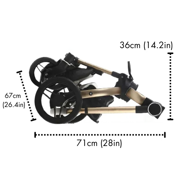 Luxury Leather 360° Rotating Range 2-in-1 Baby Stroller