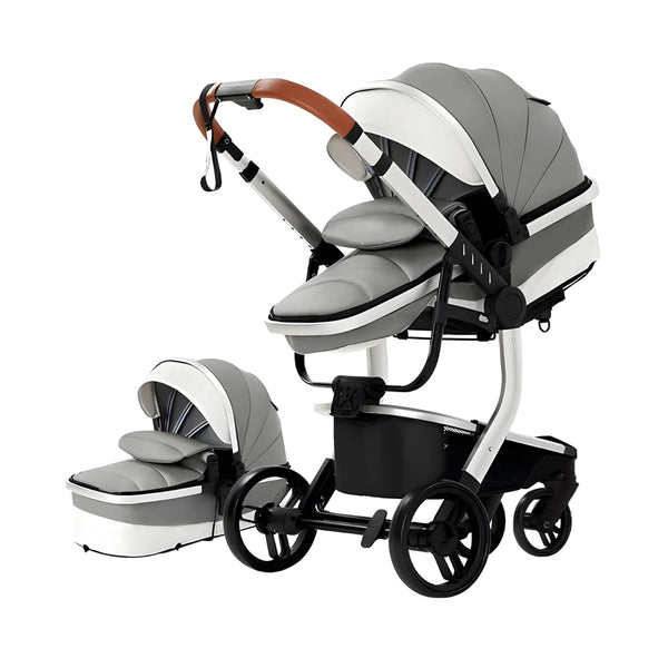 Luxury Leather 2-in-1 Baby Stroller