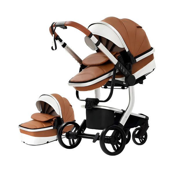 Luxury Leather 2-in-1 Baby Stroller