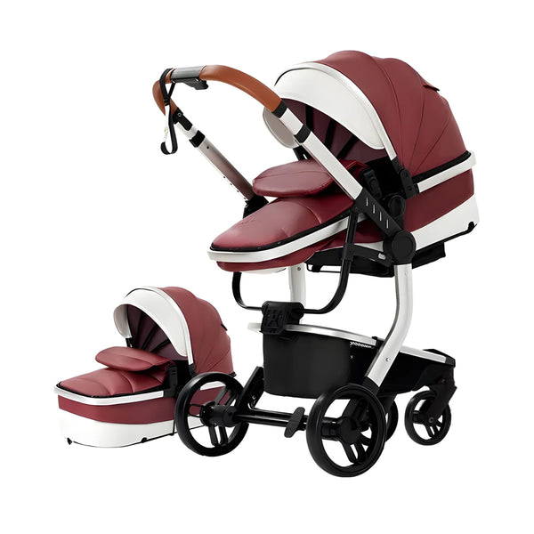 Luxury Leather 2-in-1 Baby Stroller