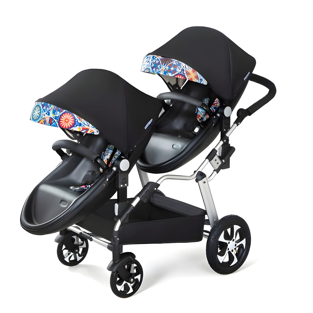 Luxury Leather Twin Baby Stroller
