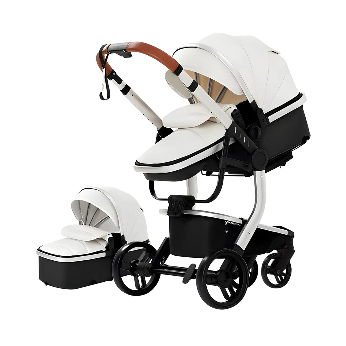 Luxury Leather 2-in-1 Baby Stroller