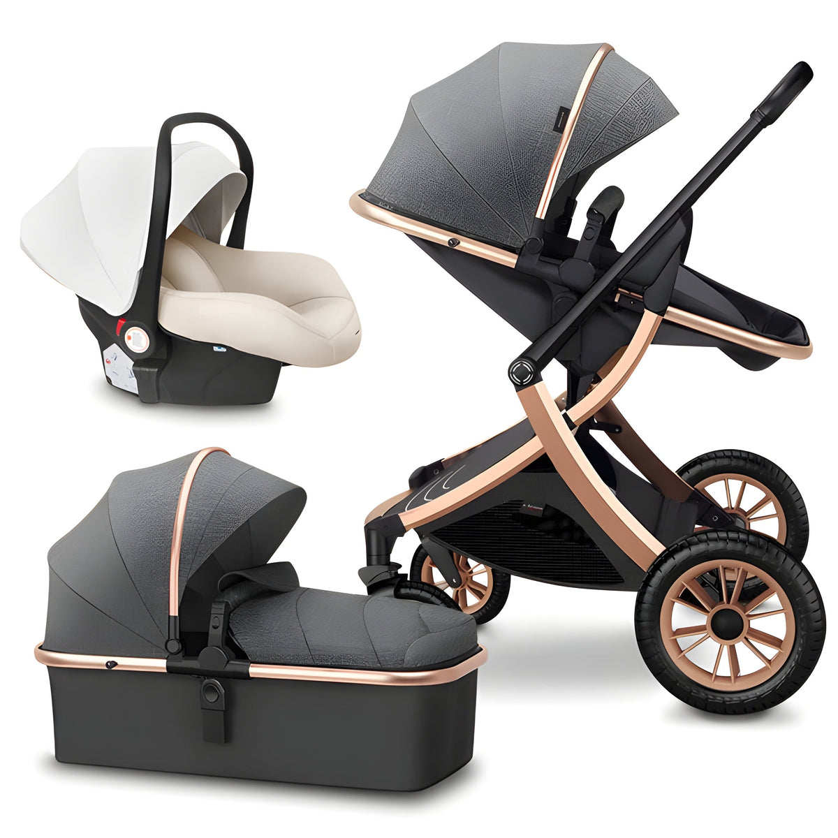 Deluxe 3-in-1 Baby Stroller