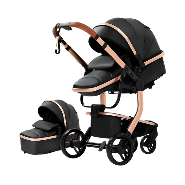 Luxury Leather 2-in-1 Baby Stroller