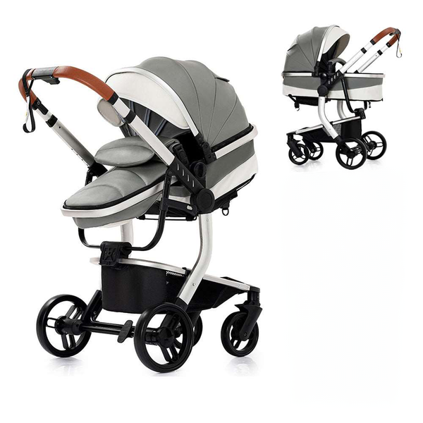 Luxury Leather 2-in-1 Baby Stroller