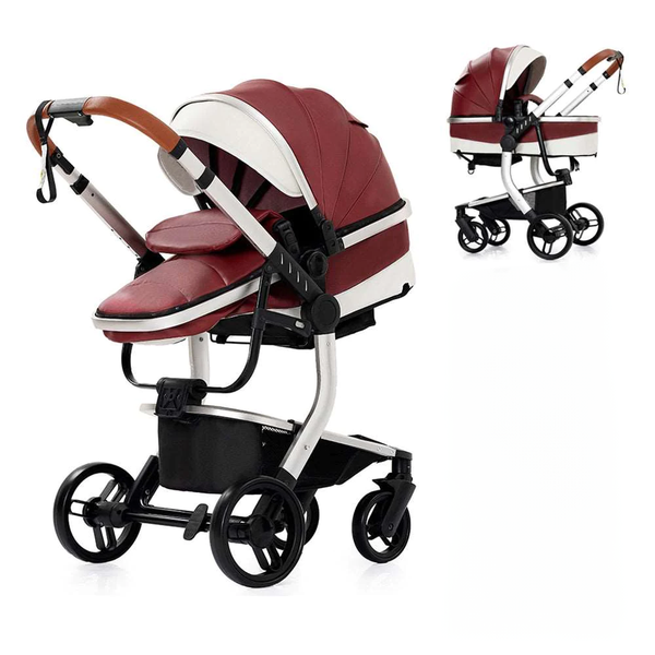 Luxury Leather 2-in-1 Baby Stroller