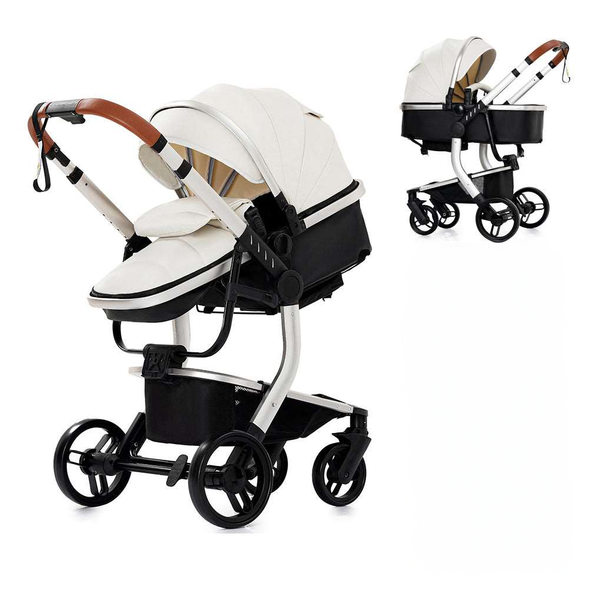 Luxury Leather 2-in-1 Baby Stroller