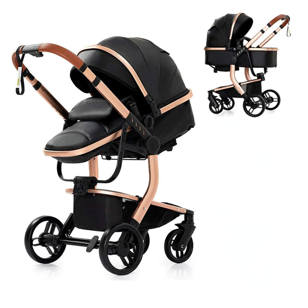 Luxury Leather 2-in-1 Baby Stroller