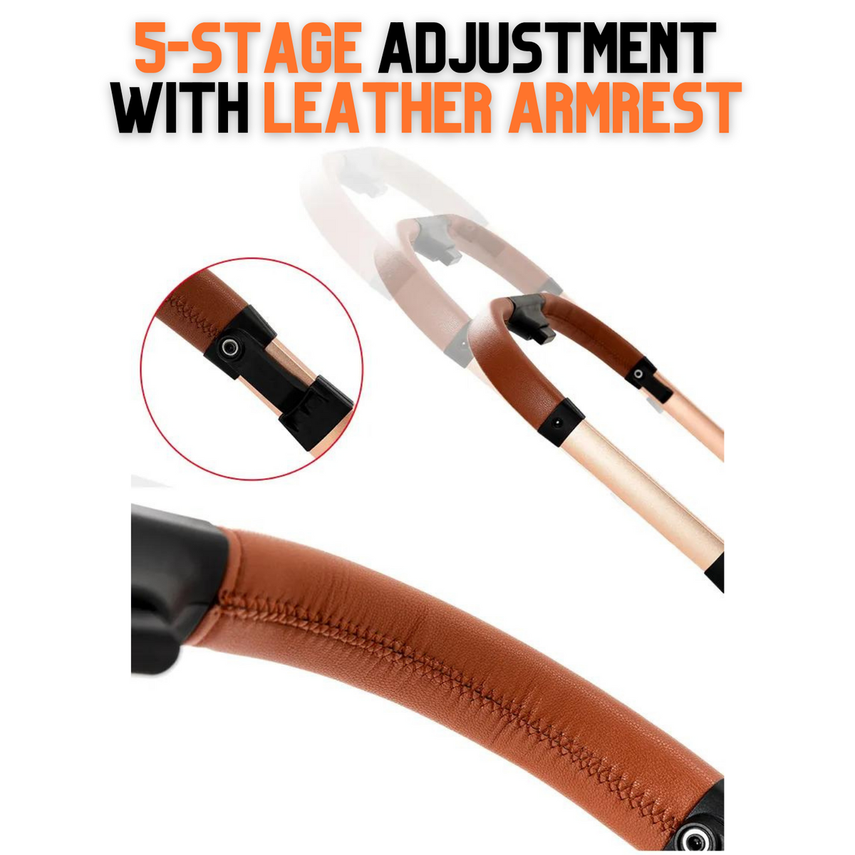5 stage adjustment with leather armrest