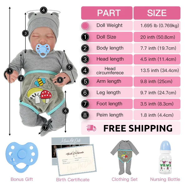 46Cm (19-Inch) Reborn Toddler Boy Doll: Soft Full Body Silicone Vinyl, Flexible, 3D Skin Tone