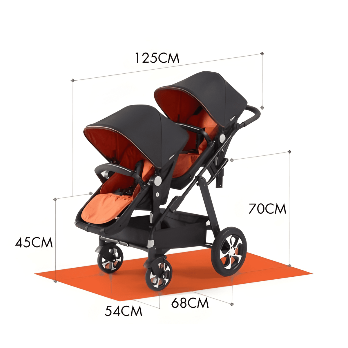 Double Stroller Infant Double Pram Travel Pushchair Stroller Strollers Prams