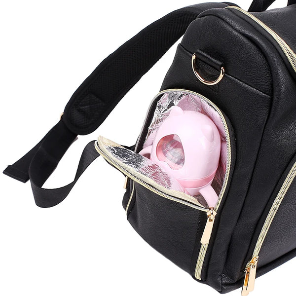 Luxury Leather Baby Diaper Bag