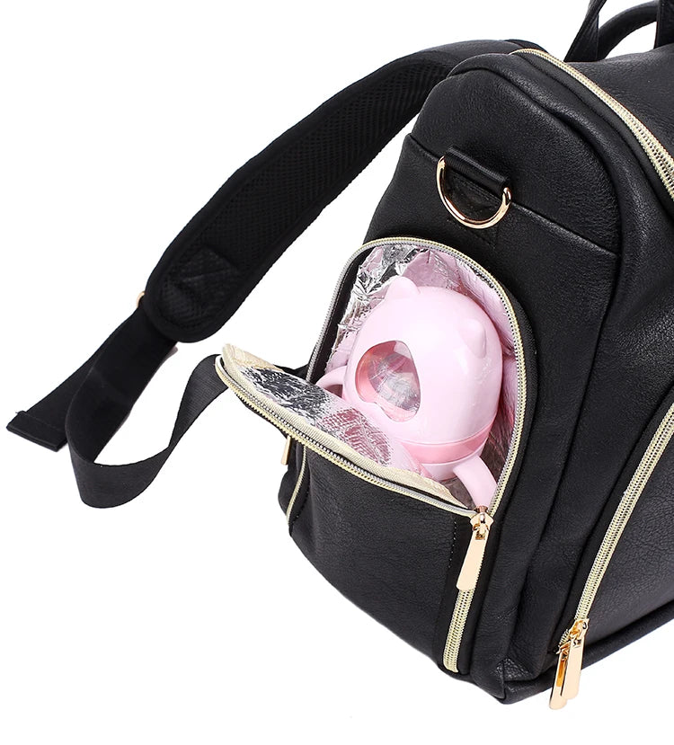 Luxury Leather Baby Diaper Bag