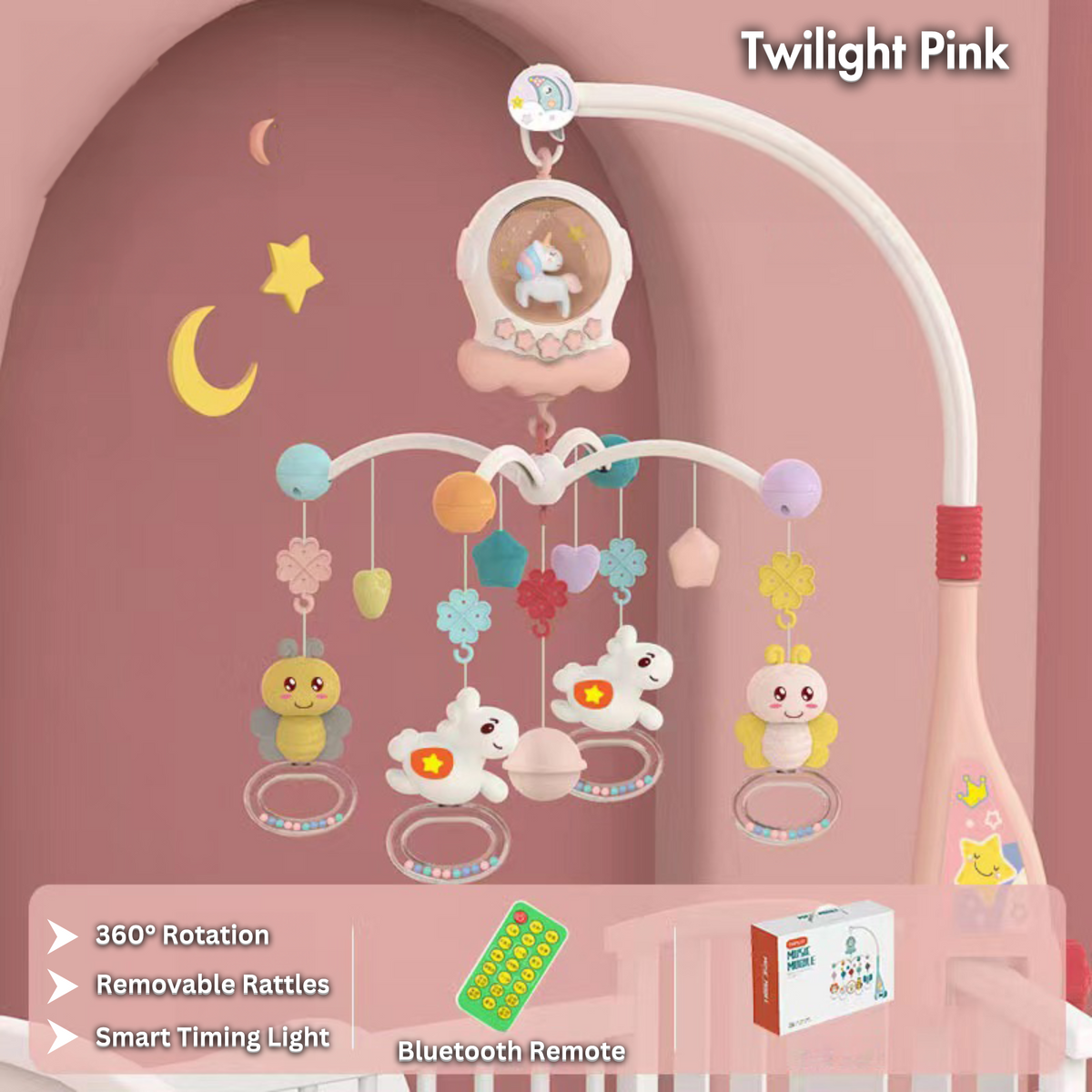 3-in-1 Premium Baby Bedside Sleeper + Bluetooth Toy Rack